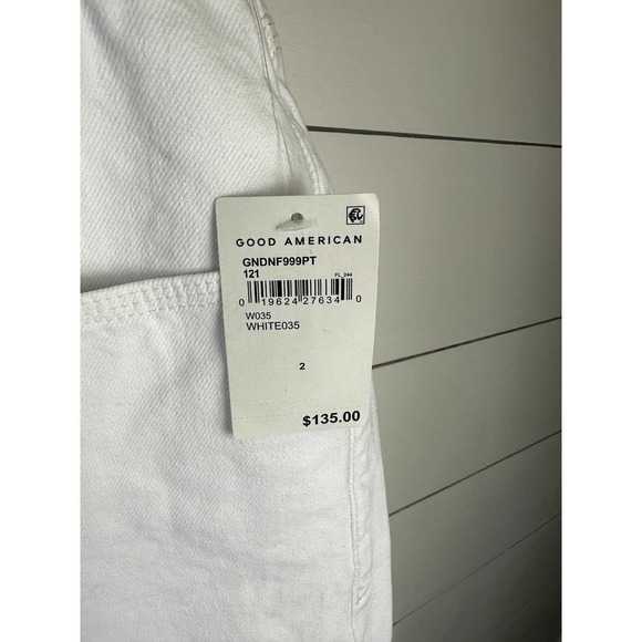 NWT Good American 90's Duster High waist jean White sz 2 - Picture 3 of 7